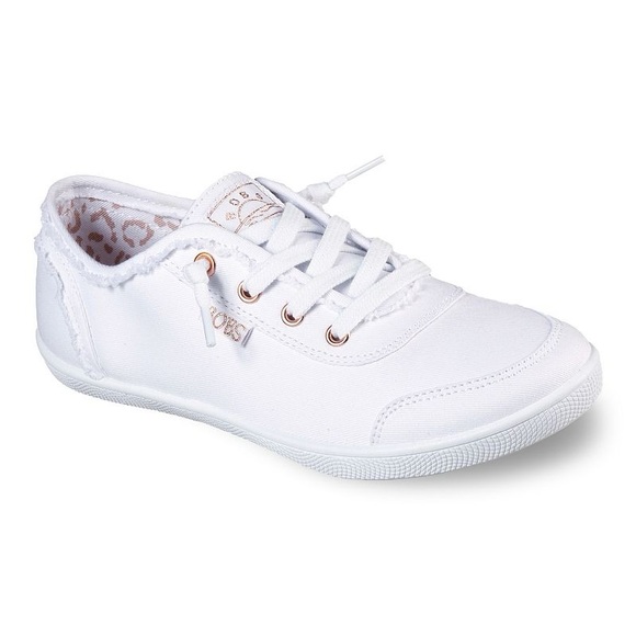 BOBS by Sketchers B Cute Memory Foam Canvas Lace Up Sneakers - Picture 1 of 7